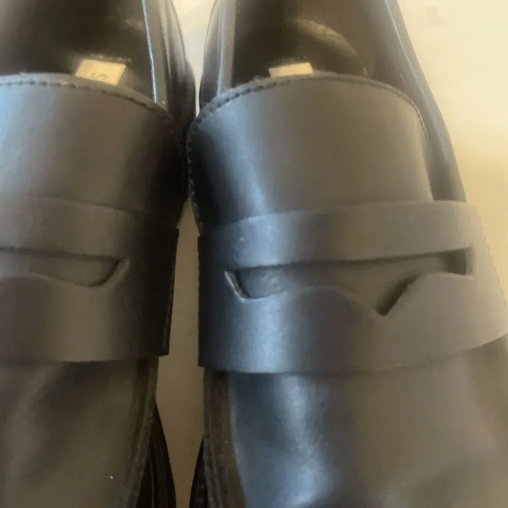 Women's black Penny Loafers Shoes Steve Madden 9M Lotto 1.5”heel