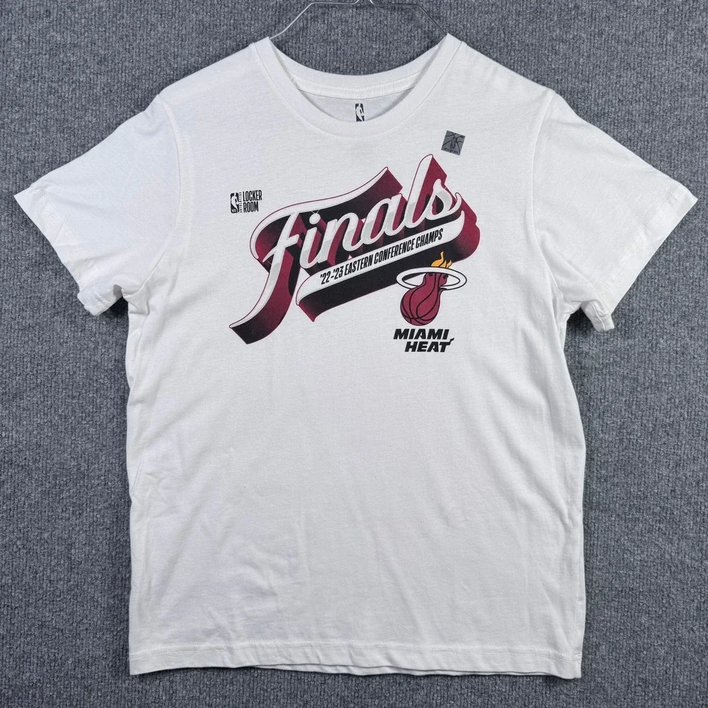 NBA Miami Heat T-Shirt Youth L 14/16 White 2023 Eastern Conference Finals Champs