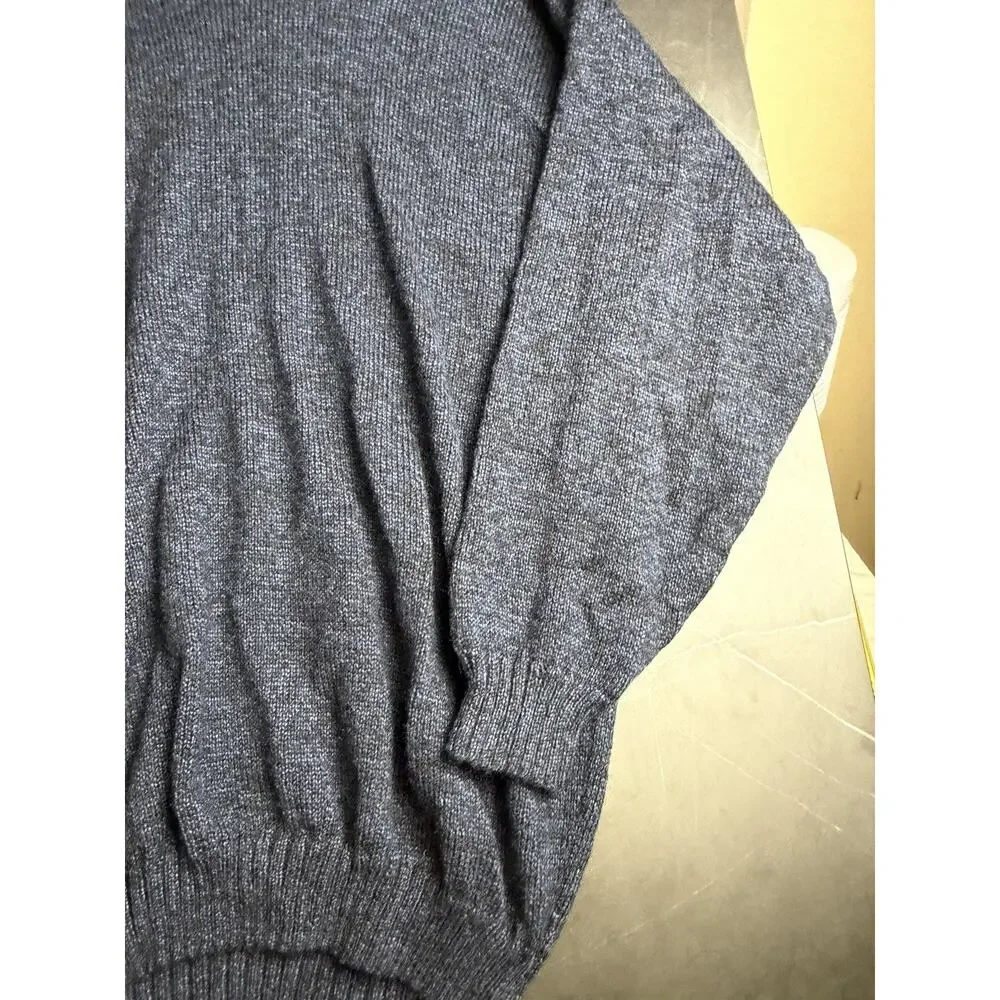 VTG Alpaca Sweater Men’s XL Navy Blue Made In Peru Crewneck Wool Knit 90s
