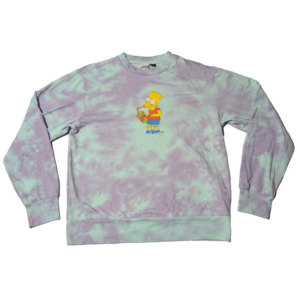 Bart Simpson Slurpee Brain Freeze Tie Dye Lightweight Sweatshirt - Adult‎ Small