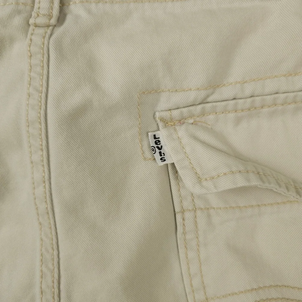 Levis Shorts Mens 38 Khaki Cargo Distressed Stained Workwear Utility Baggy Skate