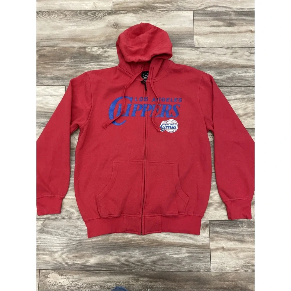 GIII Carl Banks Los Angeles LA Clippers Red Zip Hoodie Mens Large NBA Basketball