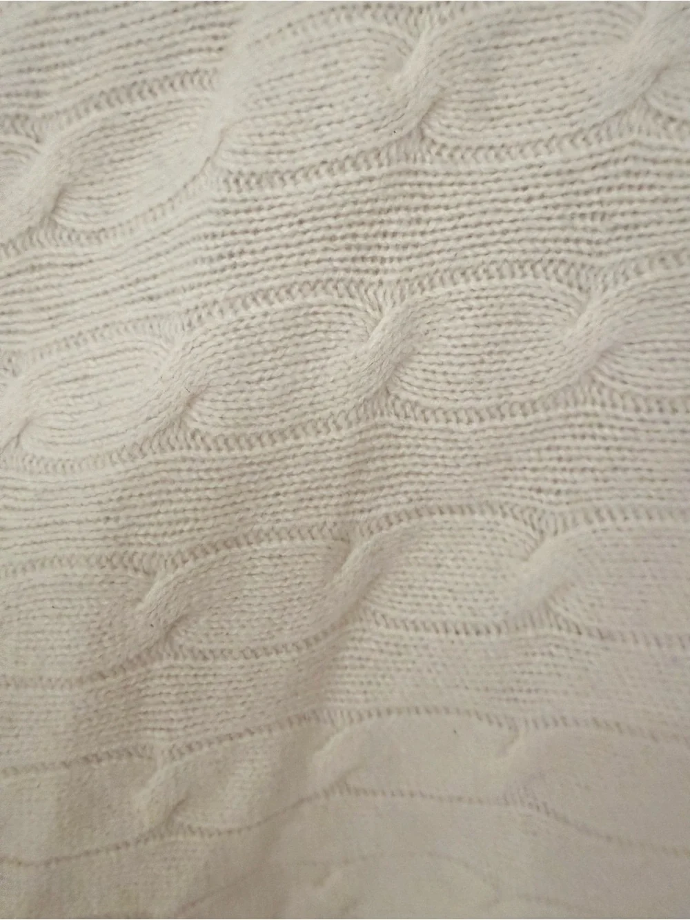 Ralph Lauren Cream Cable-Knit Draped Open Front Cardigan