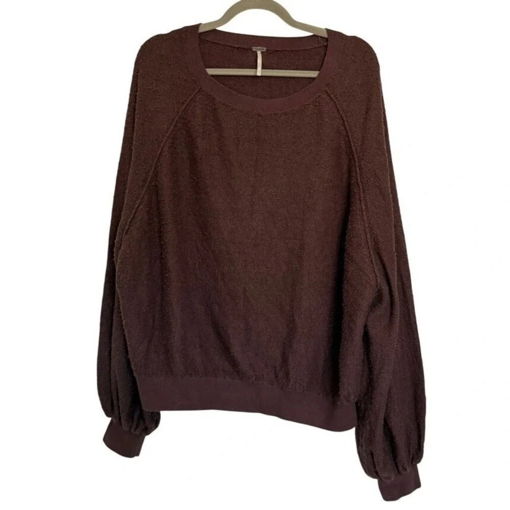Free People Found My Friend‎ Pullover Sweater Plum Burgundy Medium