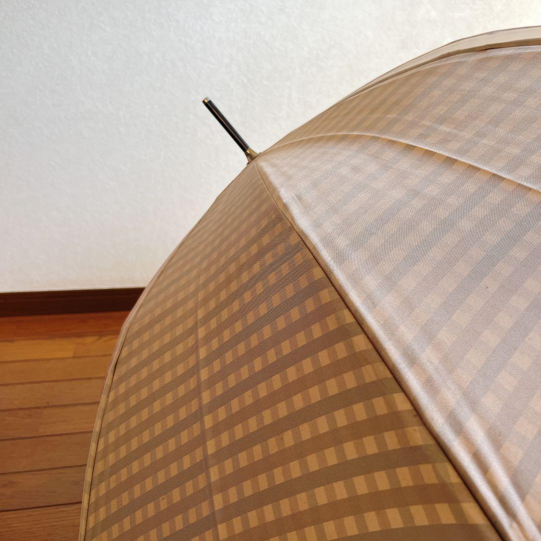 Aquascutum Aqua Scutum Long Umbrella Check Pattern Wooden Handle Men's