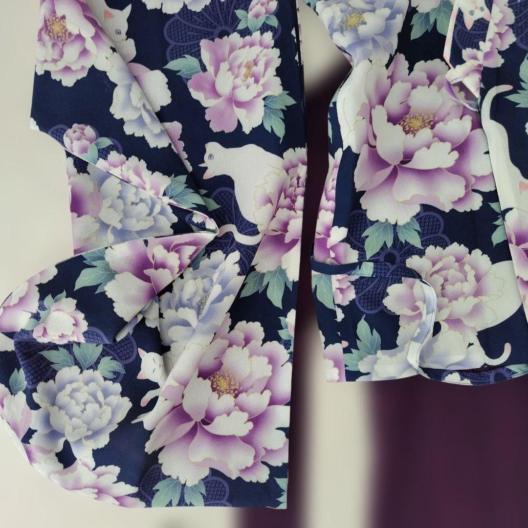 Floral Print Flare Sleeve Kimono Dress