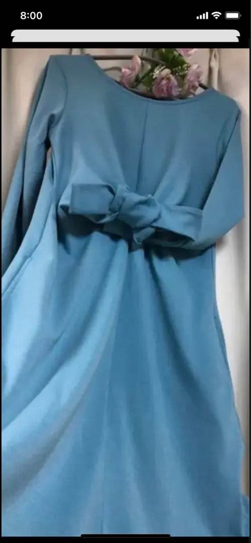Super Hot Item! Popular Luxury International Brand PETER Blue Ribbon One-Piece Dress