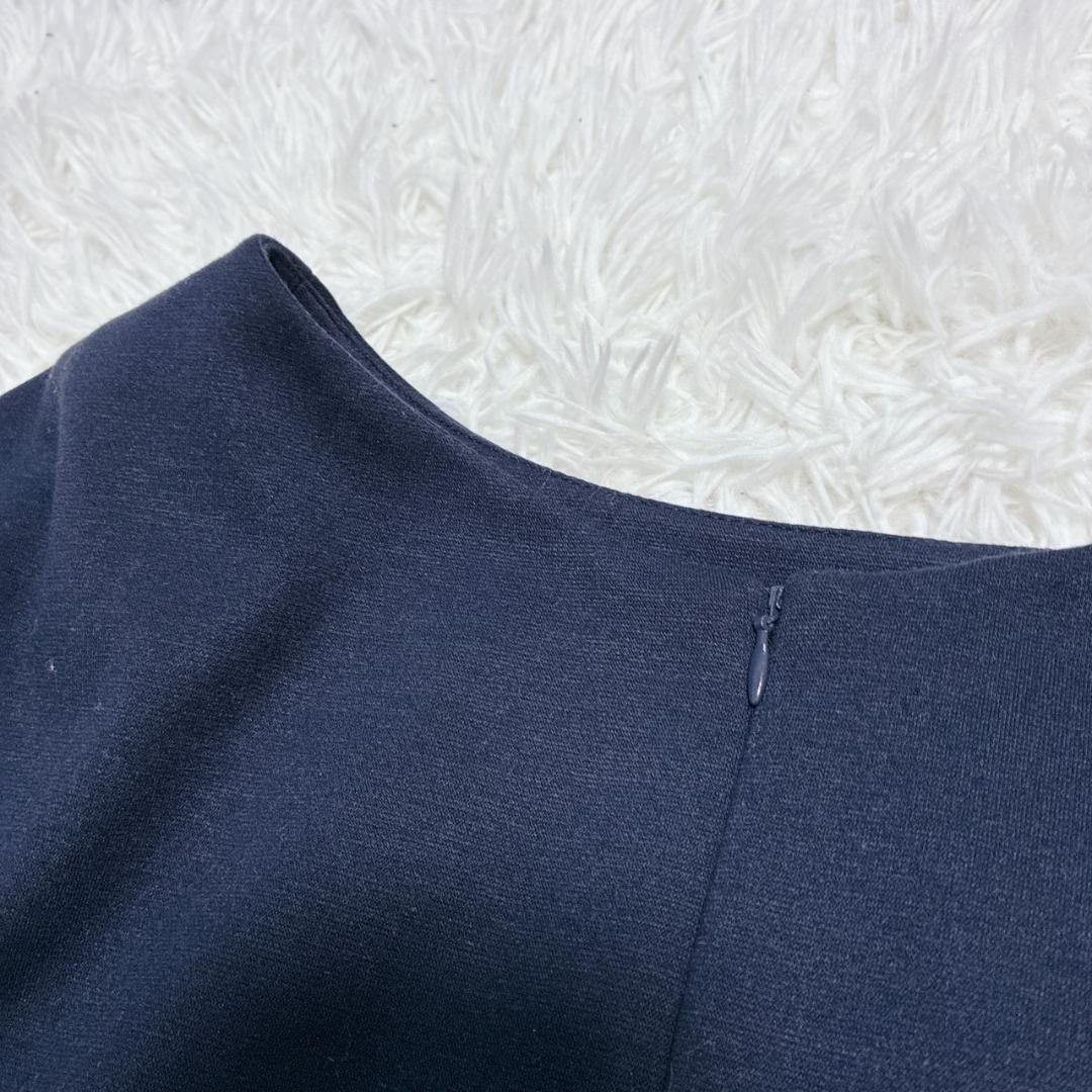 【Excellent Condition ✨】CLATHAS Navy Dress with Floral Embroidery, Lightweight, 3/4 Sleeves, Long Sleeves