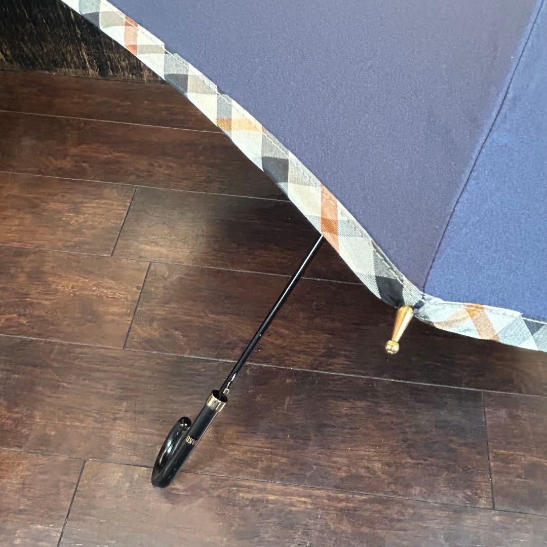 【Unused with tags】 DAKS Umbrella Navy 62cm Button closure